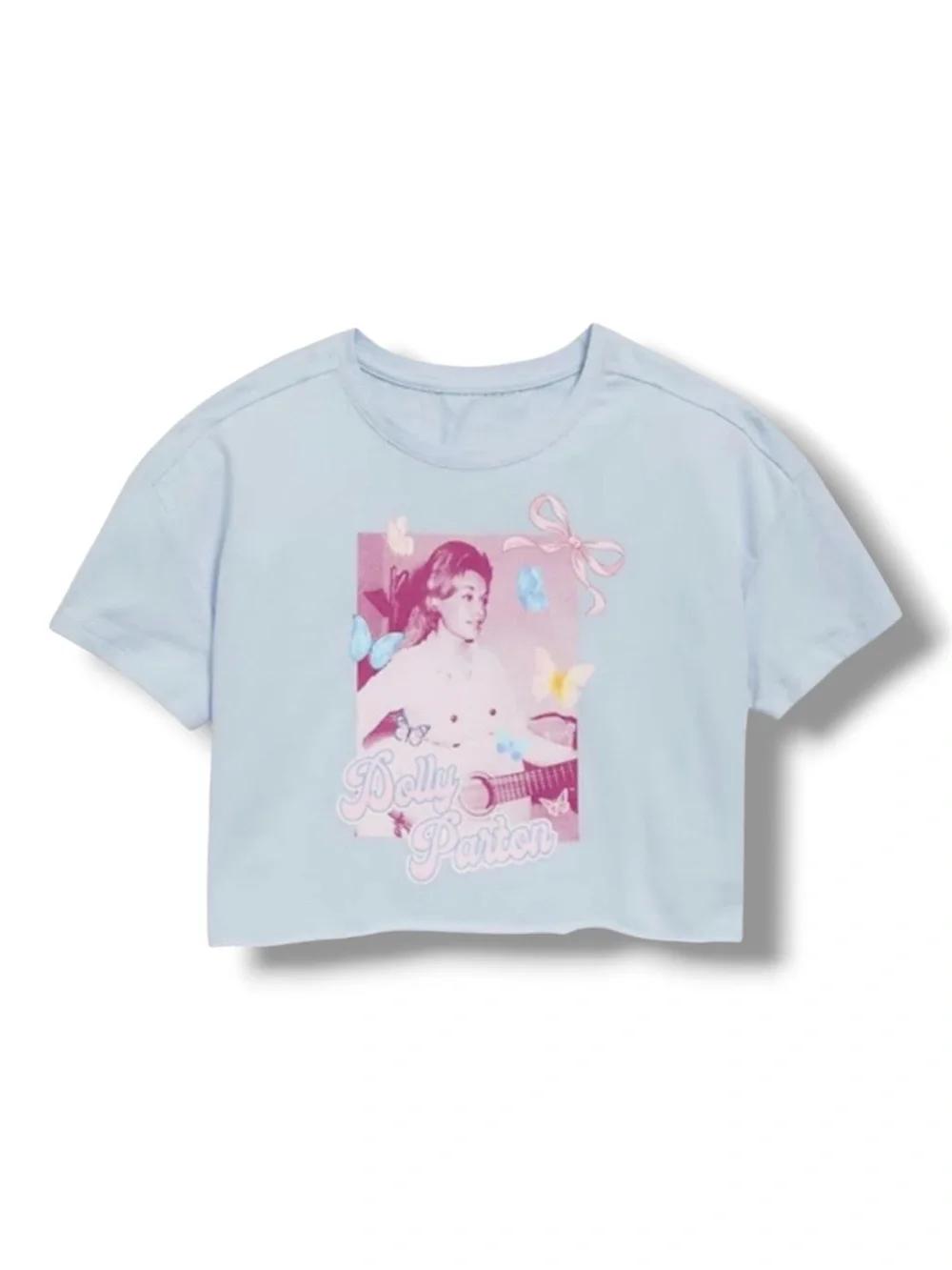 Kids Dolly Parton Graphic Crop Top T-Shirt - Size Extra Large 14/16 - NWT